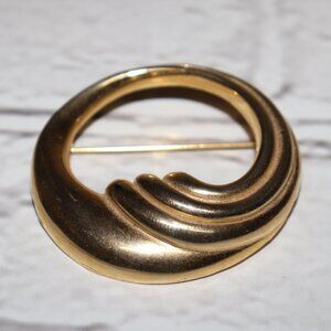 ✨🤍 Vintage M. Jent Circle Brooch · 2" Tall · sculptural retro elegance